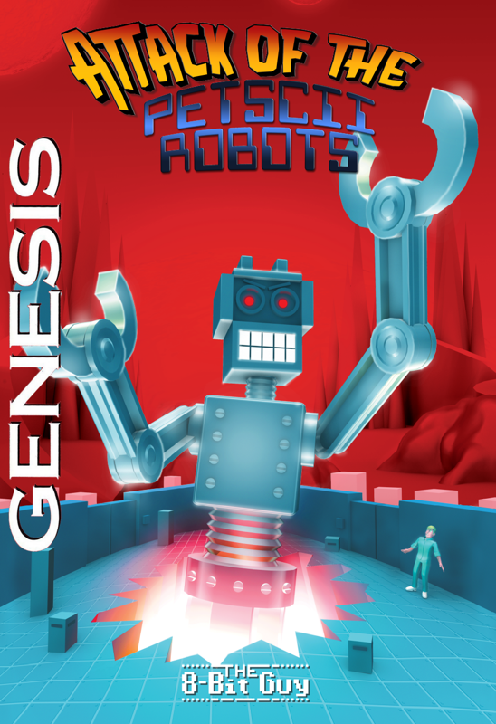 Attack of the PETSCII Robots [Homewbrew] box art for Sega Genesis